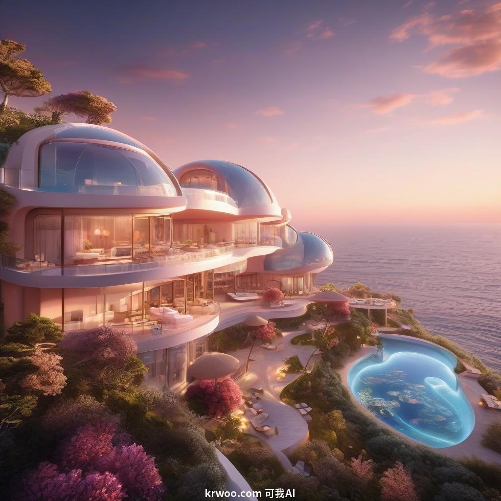AI 建筑设计提示词：令人惊叹的海边酒店