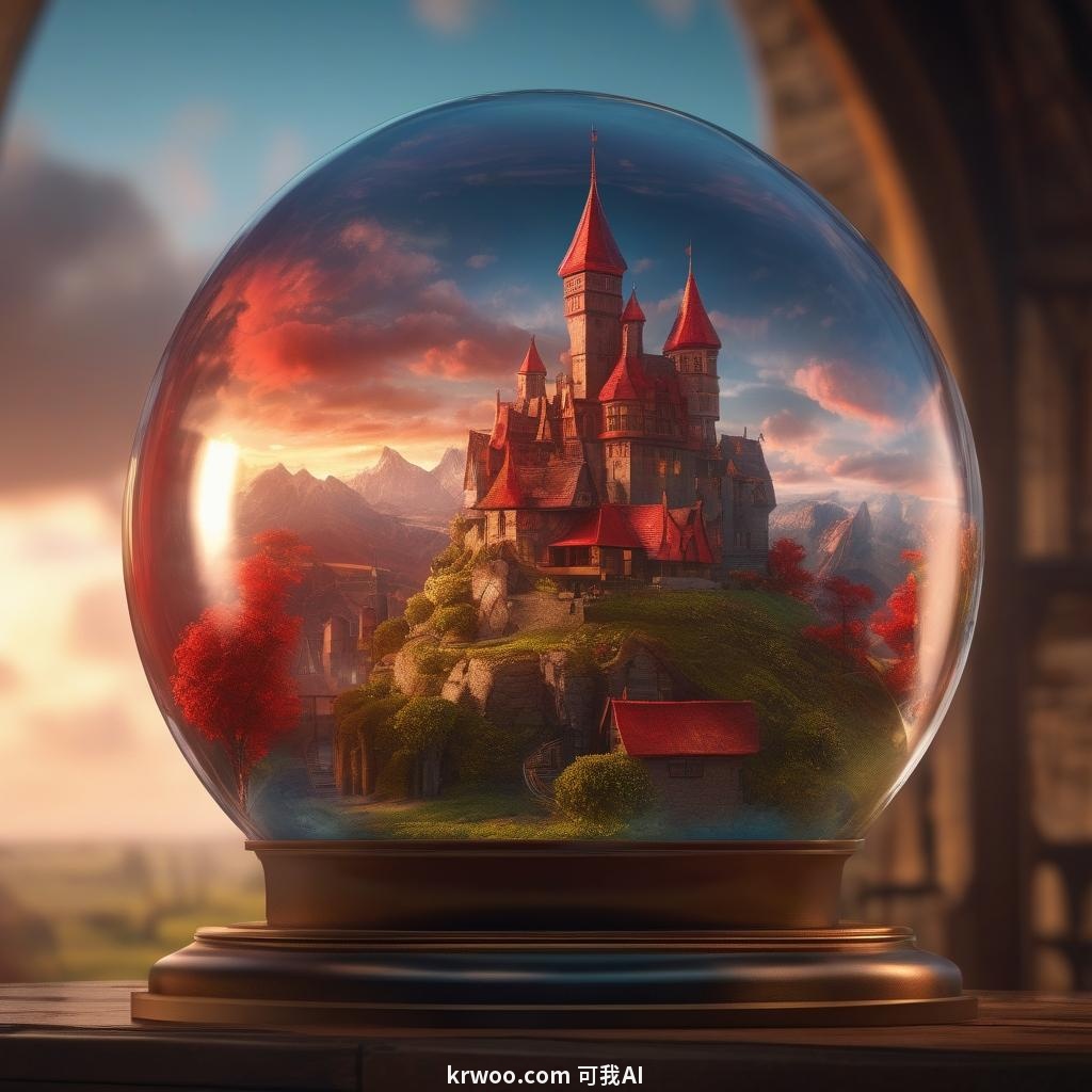 Stable Diffusion 概念艺术提示词：玻璃球内的幻想世界