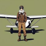 2D复古飞行员Q版男孩插画,棕色皮夹克与护目镜,极简动漫风 6 2d fu gu fei xing yuan q ban nan hai cha hua zong se pi jia ke yu hu mu jing ji jian dong man feng