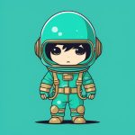 2D复古Q版深海潜水员卡通插画AI提示词 2 2d fu gu q ban shen hai qian shui yuan ka tong cha hua ai ti shi ci