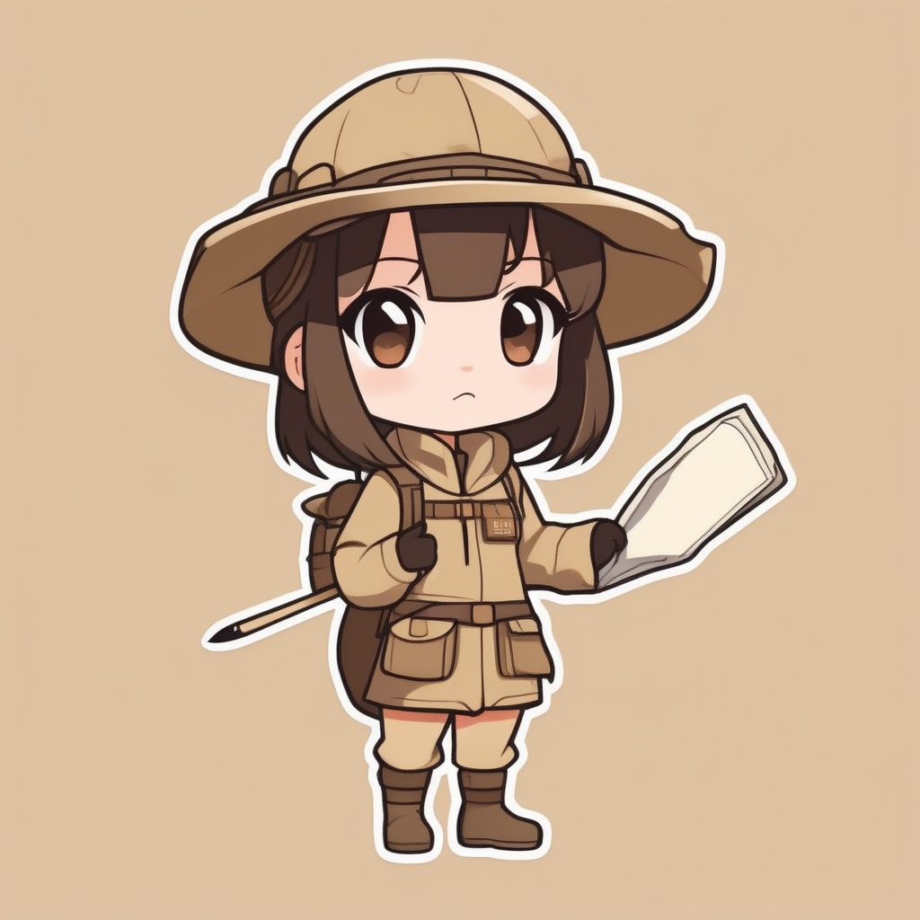 2D极简动漫风Q版探险考古学家女孩全身AI绘画提示 9 2D极简动漫风Q版探险考古学家女孩全身AI绘画提示