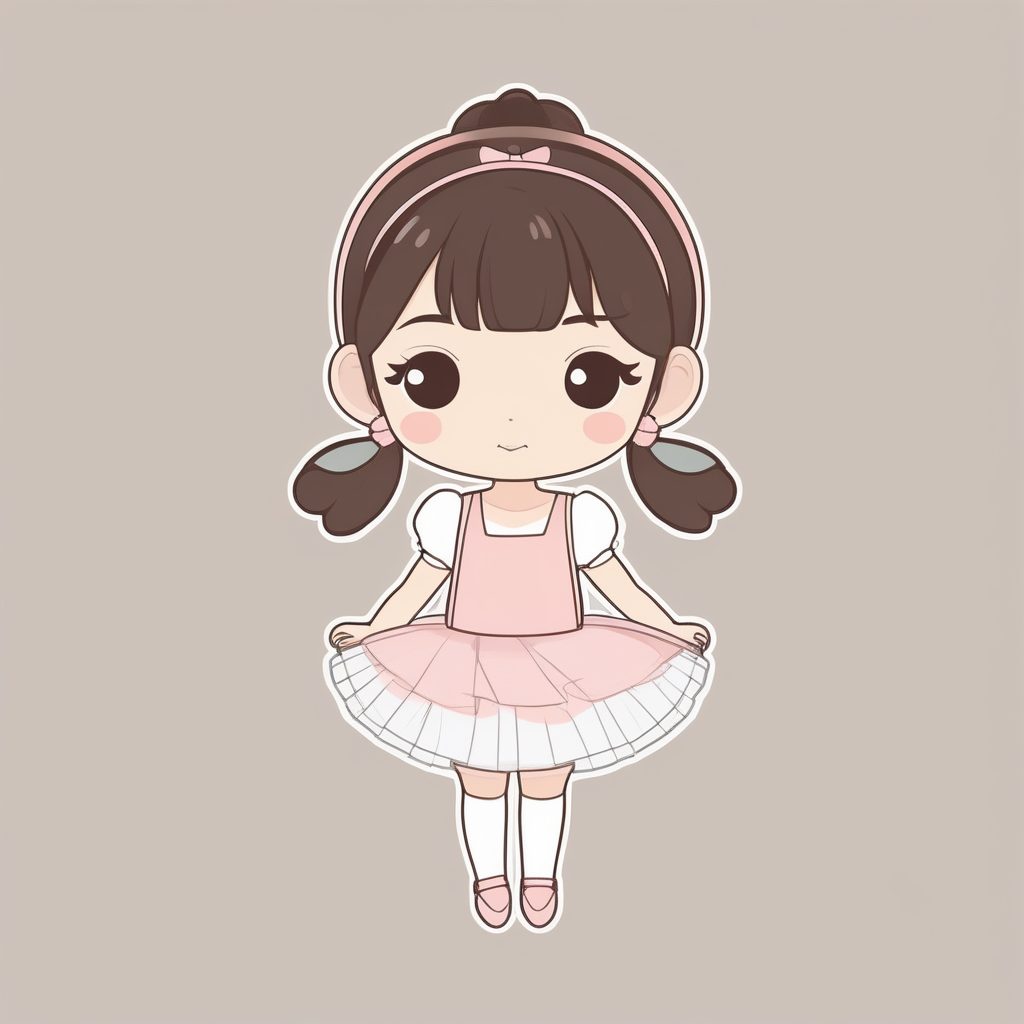 2D极简平面Q版芭蕾舞者AI提示词:可爱女孩优雅全身插画 53 2D极简平面Q版芭蕾舞者AI提示词:可爱女孩优雅全身插画