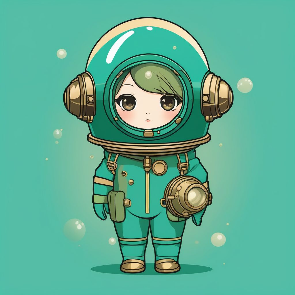 2D卡哇伊Q版深海潜水员女孩AI绘画提示词创作指南