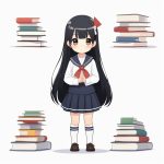 2D校园风Q版动漫女孩:水手服与教科书插画 5 2d xiao yuan feng q ban dong man nyu hai shui shou fu yu jiao ke shu cha hua