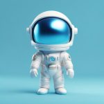 3D光泽Q版宇航员提示词:乙烯基质感全身敬礼,浅蓝色纯净背景 7 3d guang ze q ban yu hang yuan ti shi ci yi xi ji zhi gan quan shen jing li qian lan se chun jing