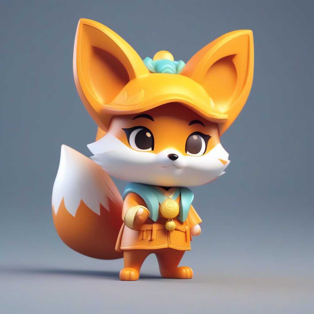 3D狐狸巫女盲盒:持御札符咒,八方光线追踪渲染 1 3D狐狸巫女盲盒:持御札符咒,八方光线追踪渲染