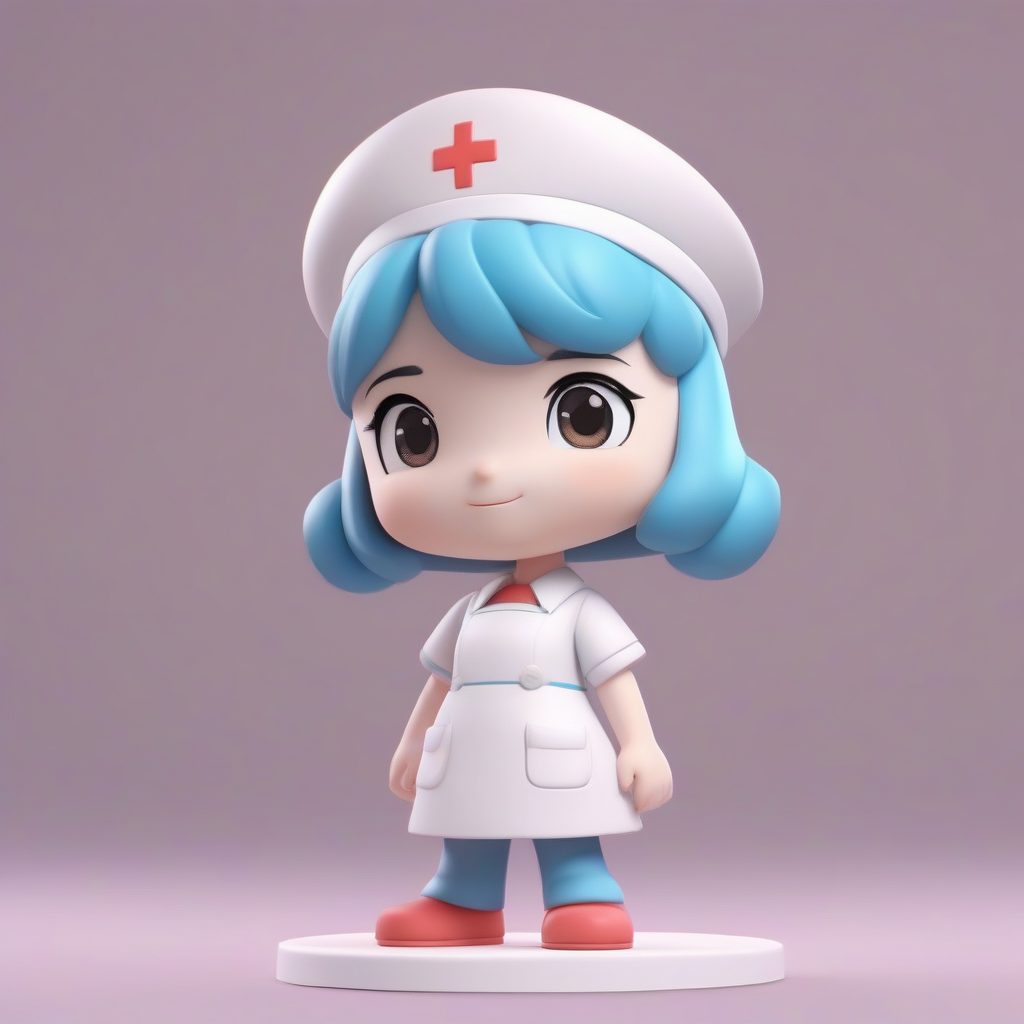 3D卡通风Q版护士:如何生成Pop Mart风格全身站立角色设定图?