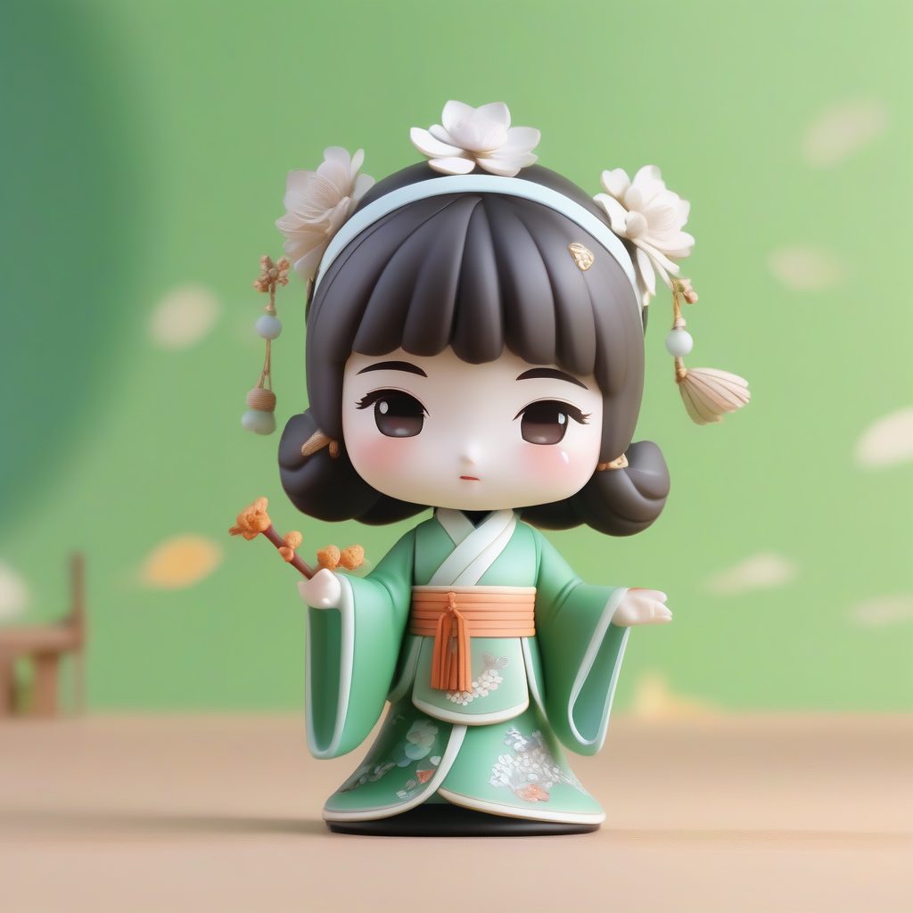 3D盲盒风格建模技巧:Q萌粘土汉服小女孩全身站立照生成教程