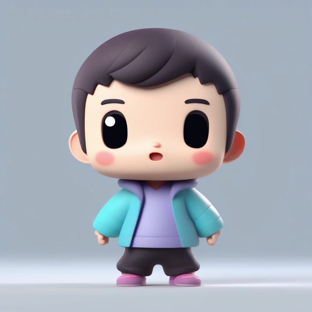 3D盲盒Q版愤怒消防员：C4D粘土质感全身站立动态表情图生成