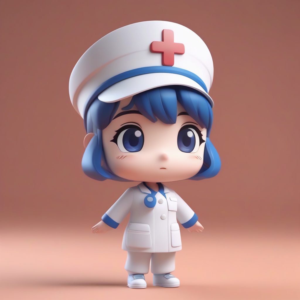 3D盲盒：Q版护士敬礼，展现专业风采的全身照