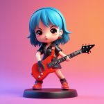 3D盲盒Q版摇滚吉他手AI提示词:动态朋克女孩全身渲染 6 3d mang he q ban yao gun ji ta shou ai ti shi ci dong tai peng ke nyu hai quan shen xuan ran