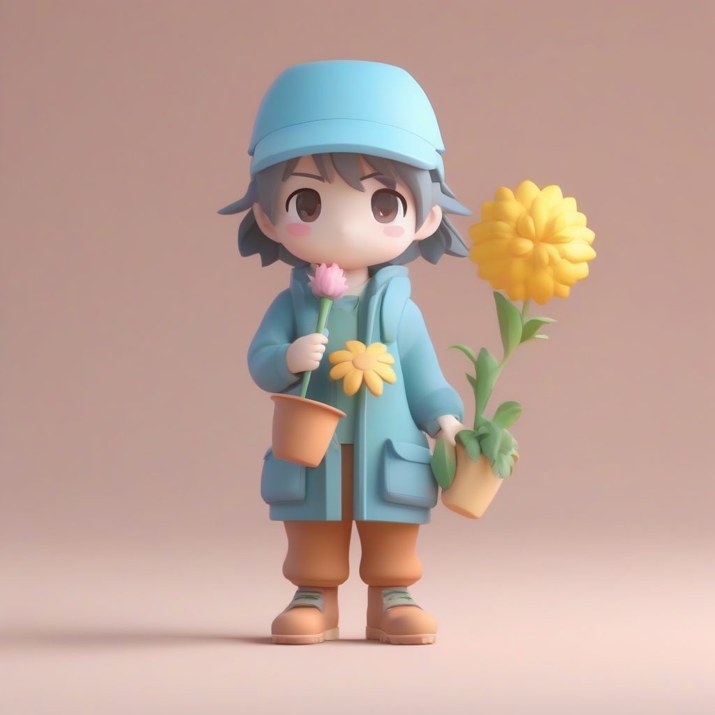 3D盲盒手办：园丁伪装的Q版在逃公主全身站立模型