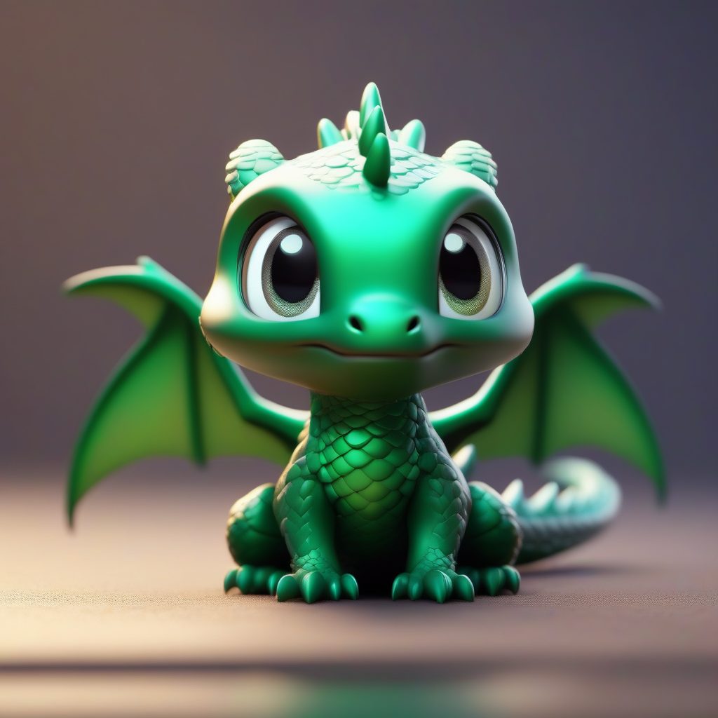 3D粘土雕塑：顽皮的珍珠鳞片Q版小龙宝宝