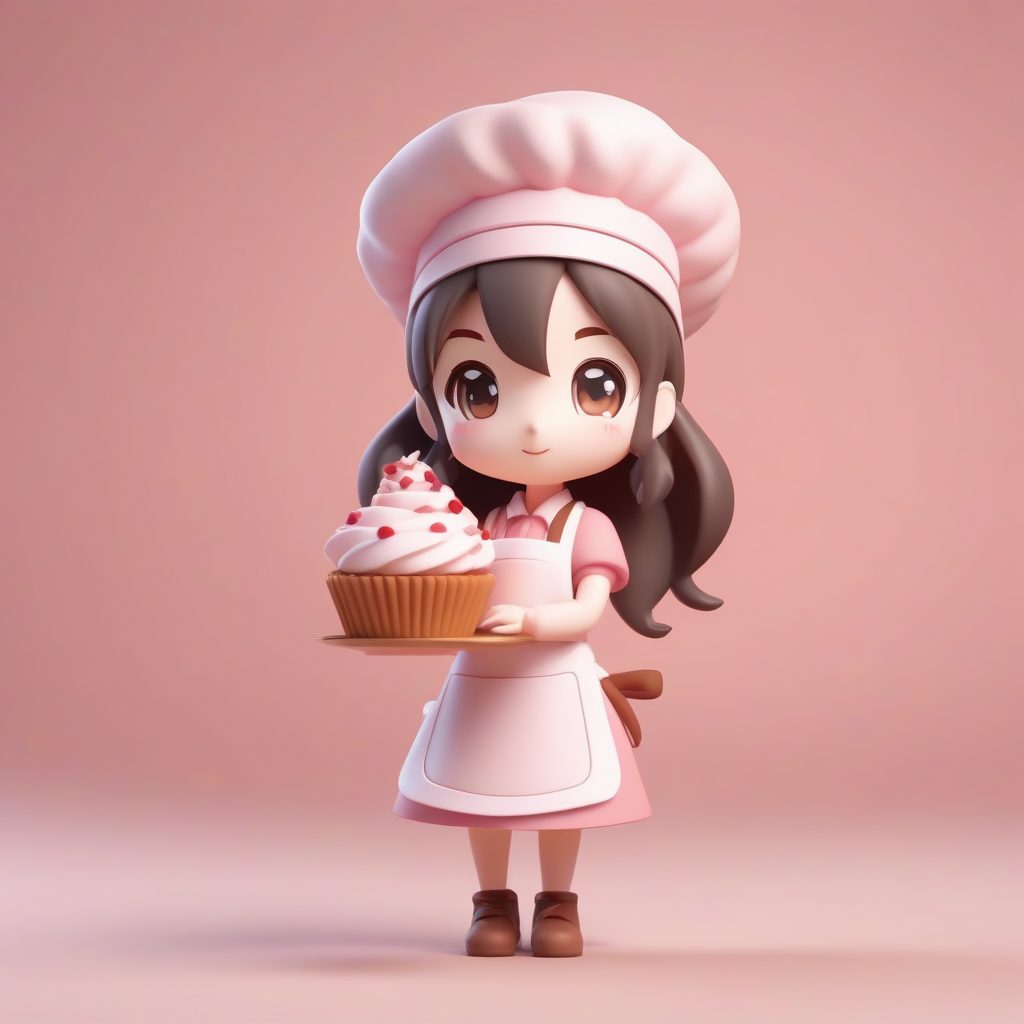 3D粘土风烘焙师:Q版甜点女孩全身盲盒手办渲染图 13 3D粘土风烘焙师:Q版甜点女孩全身盲盒手办渲染图