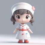 3D粘土风:Q版护士抱泰迪熊,扮演小医生 7 3d nian tu feng q ban hu shi bao tai di xiong ban yan xiao yi sheng