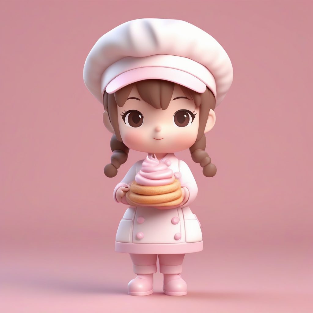 3D粘土风Q版甜点师盲盒女孩AI绘画提示词教程