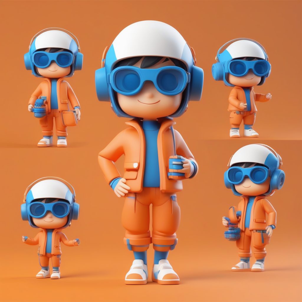 3D粘土盲盒Q版机器人工程师男孩AI绘画提示词精选 1 3D粘土盲盒Q版机器人工程师男孩AI绘画提示词精选