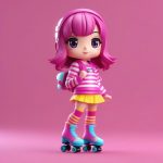 80年代复古滚轴溜冰女孩3D盲盒手办AI绘画提示词 7 80 nian dai fu gu gun zhou liu bing nyu hai 3d mang he shou ban ai hui hua ti shi ci