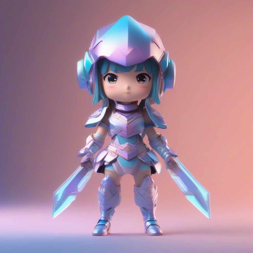 8K超清!Q版赛博武士少女动态姿势提示词:Octane渲染极致光影技巧 44 8K超清!Q版赛博武士少女动态姿势提示词:Octane渲染极致光影技巧