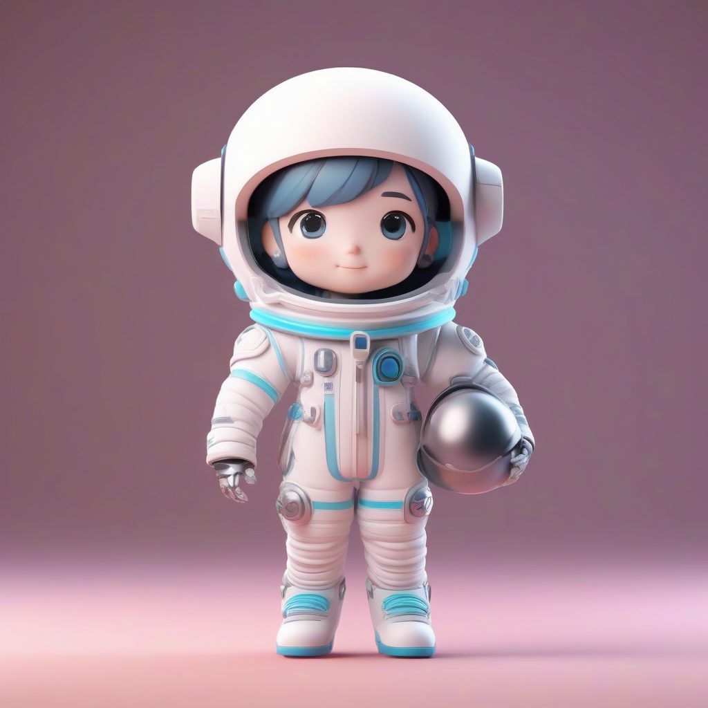 8K高精度Q版宇航员：Pop Mart盲盒风格3D粘土全身渲染提示词