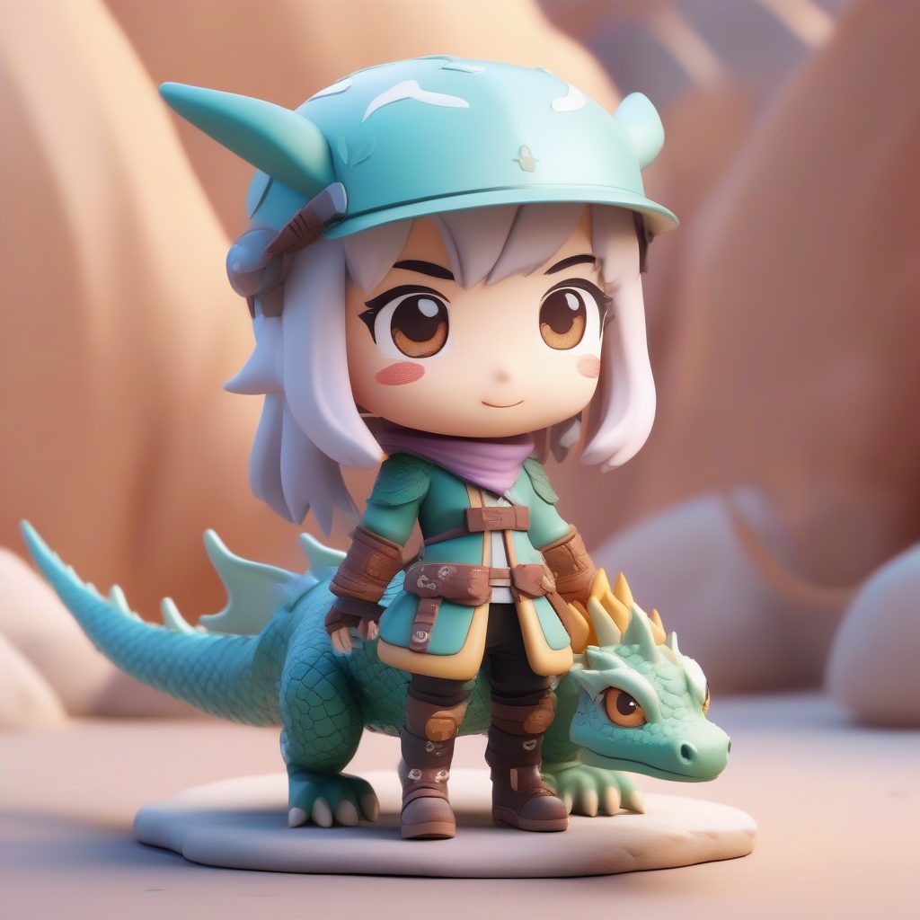 8K高细节Q版驯龙少女:动态姿势3D渲染与柔和布光插画指南 28 8K高细节Q版驯龙少女:动态姿势3D渲染与柔和布光插画指南