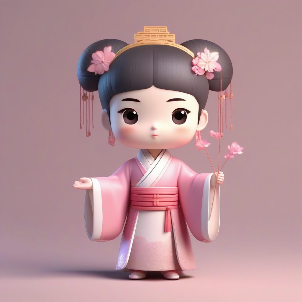 8K Q版古风小公主:全身站立照,柔光渲染的可爱汉服角色 19 8K Q版古风小公主:全身站立照,柔光渲染的可爱汉服角色