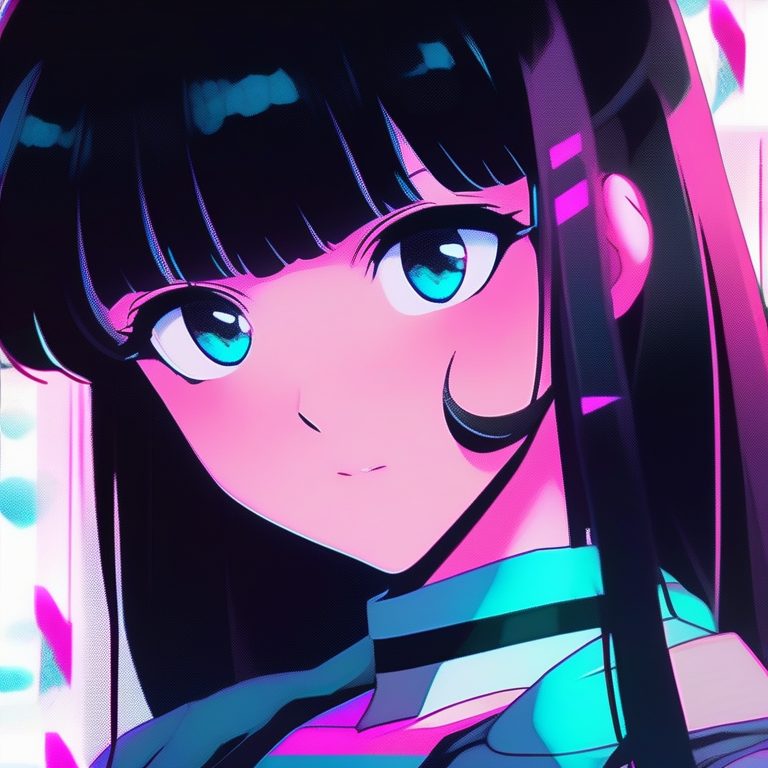 90年代复古VHS风格少女头像