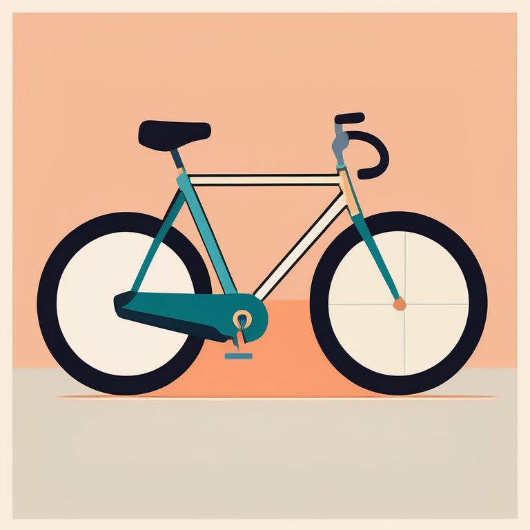 90年代极简复古单车插画