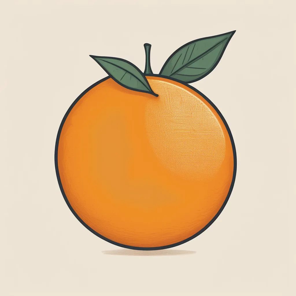 极简涂鸦-大橙色橘子