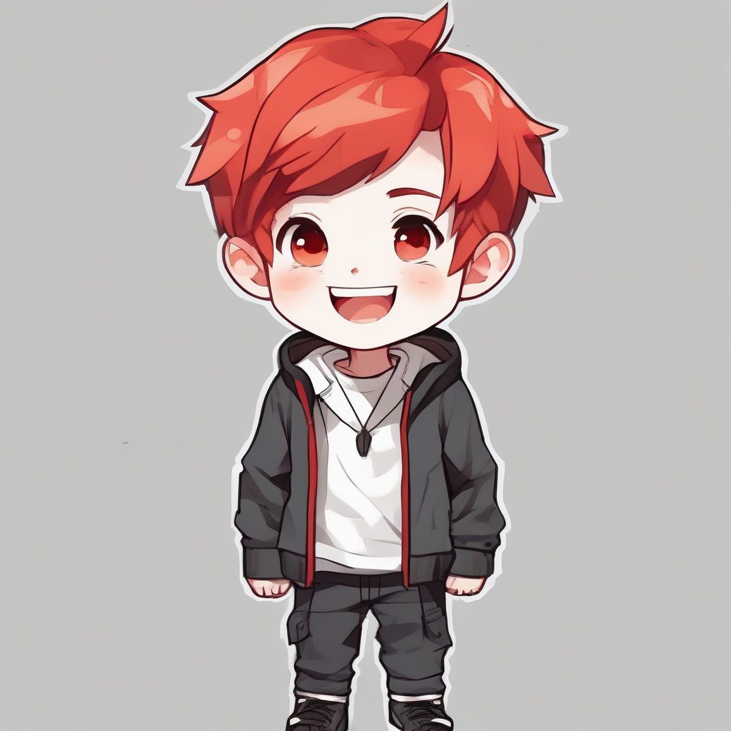 极简卡哇伊Q版红发男孩简洁背景造型