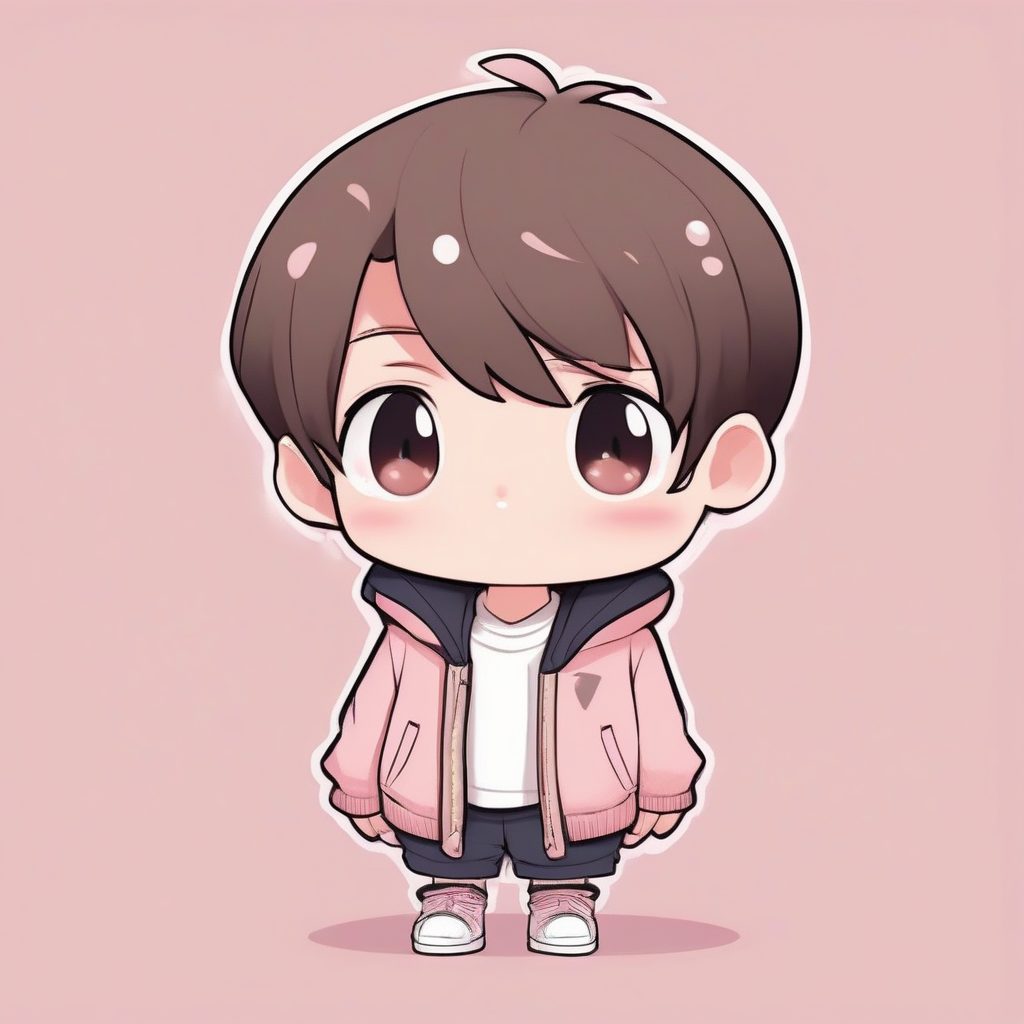粉色简约风Q版动漫男孩-甜美造型