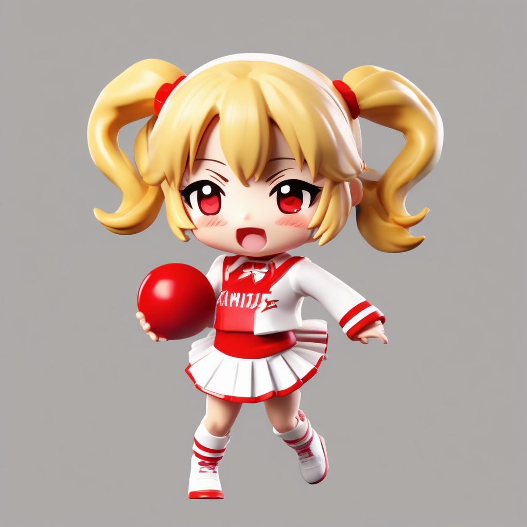 极简Q版跳跃姿势的啦啦队女孩