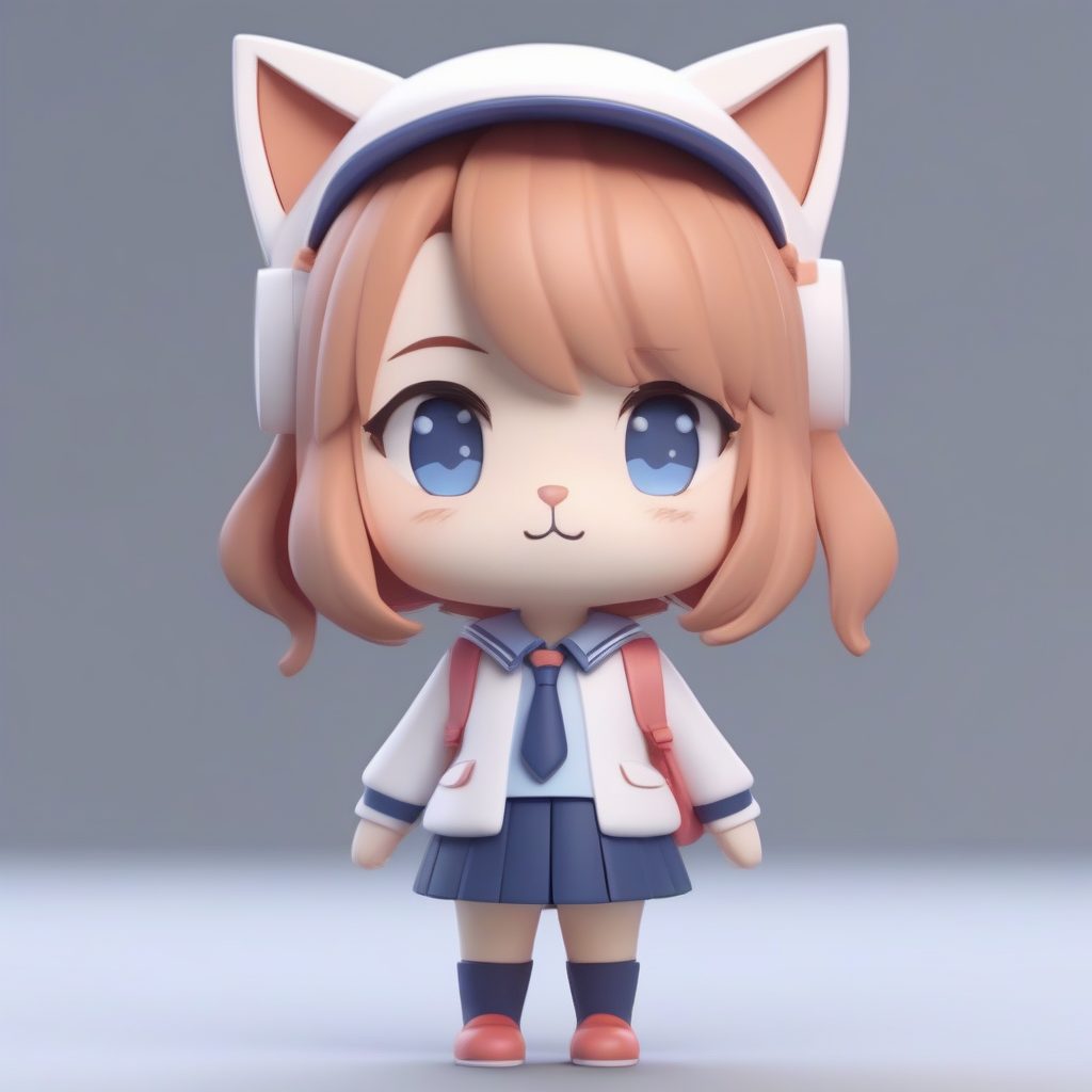AI绘画入门：生成治愈系Q版校服猫耳娘盲盒人偶的诀窍（附提示词）