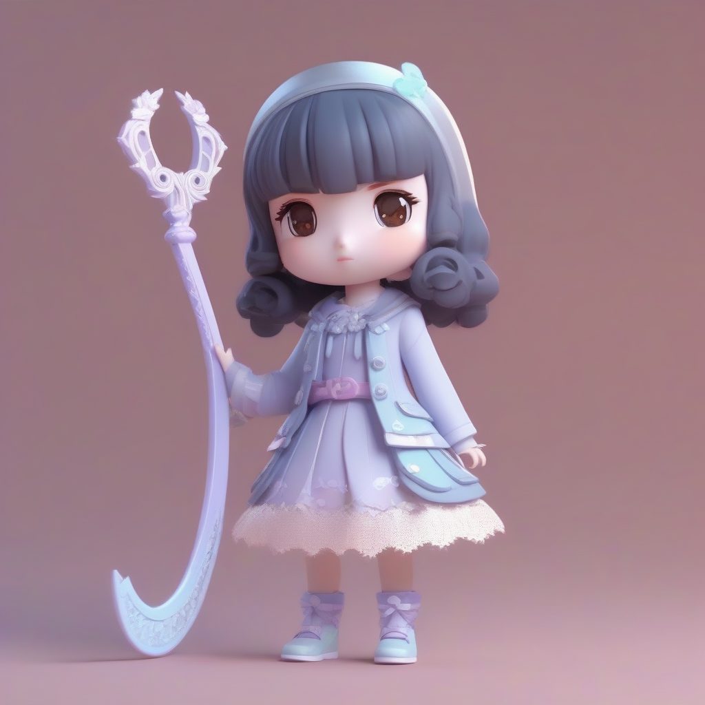 暗黑系可爱：Q版哥特魔女高细节手办渲染