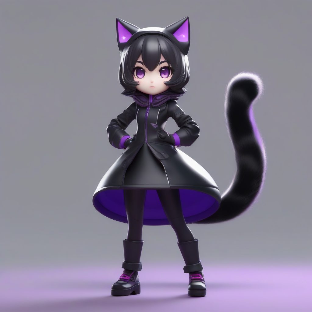 暗黑小恶魔：哥特风猫耳娘Q版高对比度写真