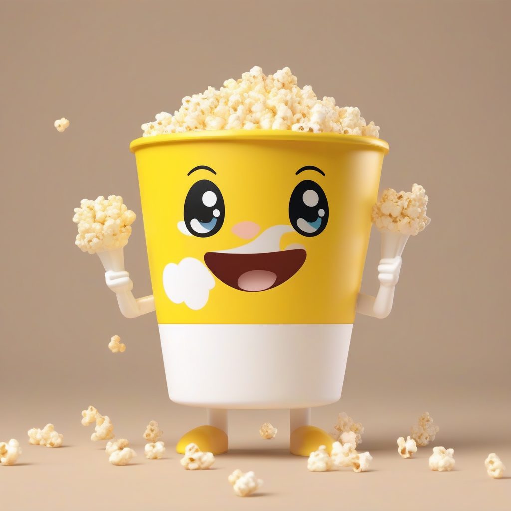 爆米花桶Q版:兴奋跳跃姿态的C4D高光全身图 7 爆米花桶Q版:兴奋跳跃姿态的C4D高光全身图