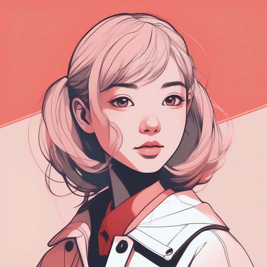 被光照亮的极简少女:高对比度纯色填充 3 被光照亮的极简少女:高对比度纯色填充