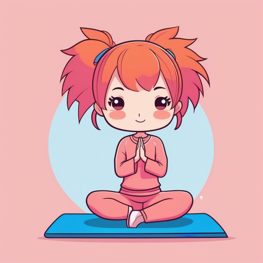 扁平化极简Q版运动健身女孩 2D动漫人物设计