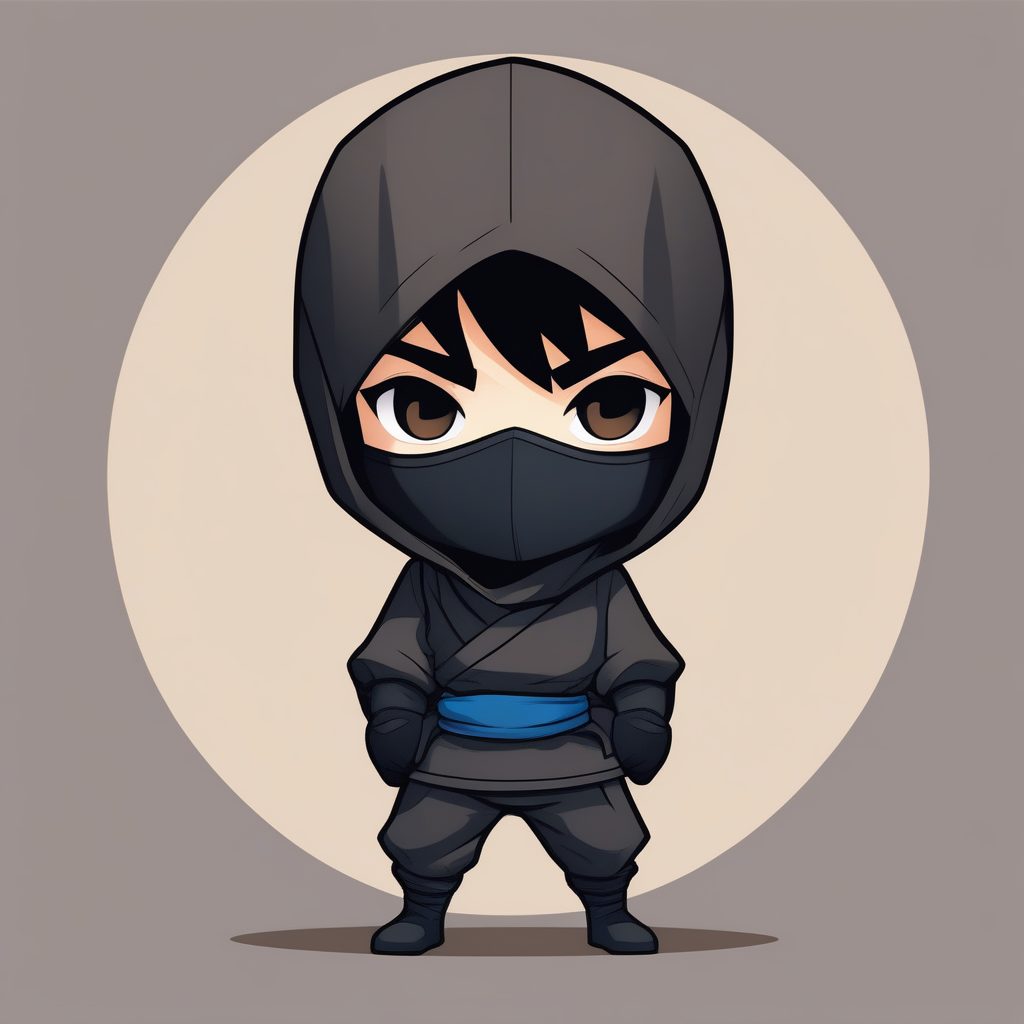 扁平化Q版忍者男孩 极简暗黑系2D插画 17 扁平化Q版忍者男孩 极简暗黑系2D插画