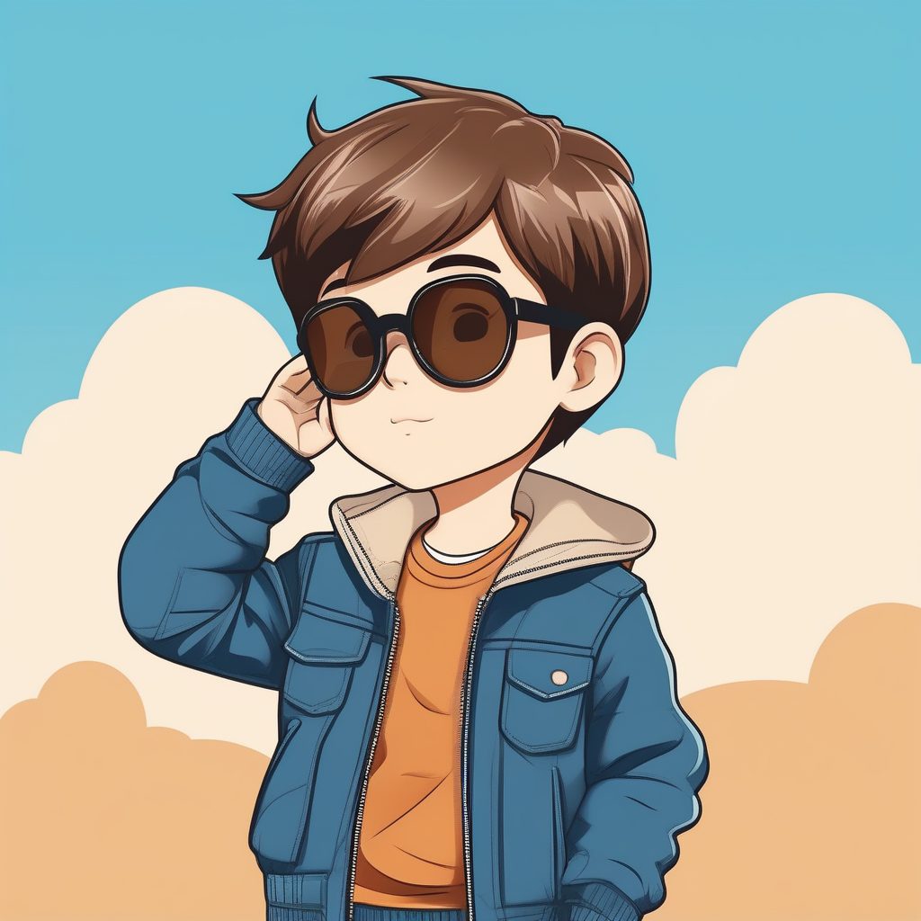 扁平极简Q版飞行员男孩 2D可爱卡通插画