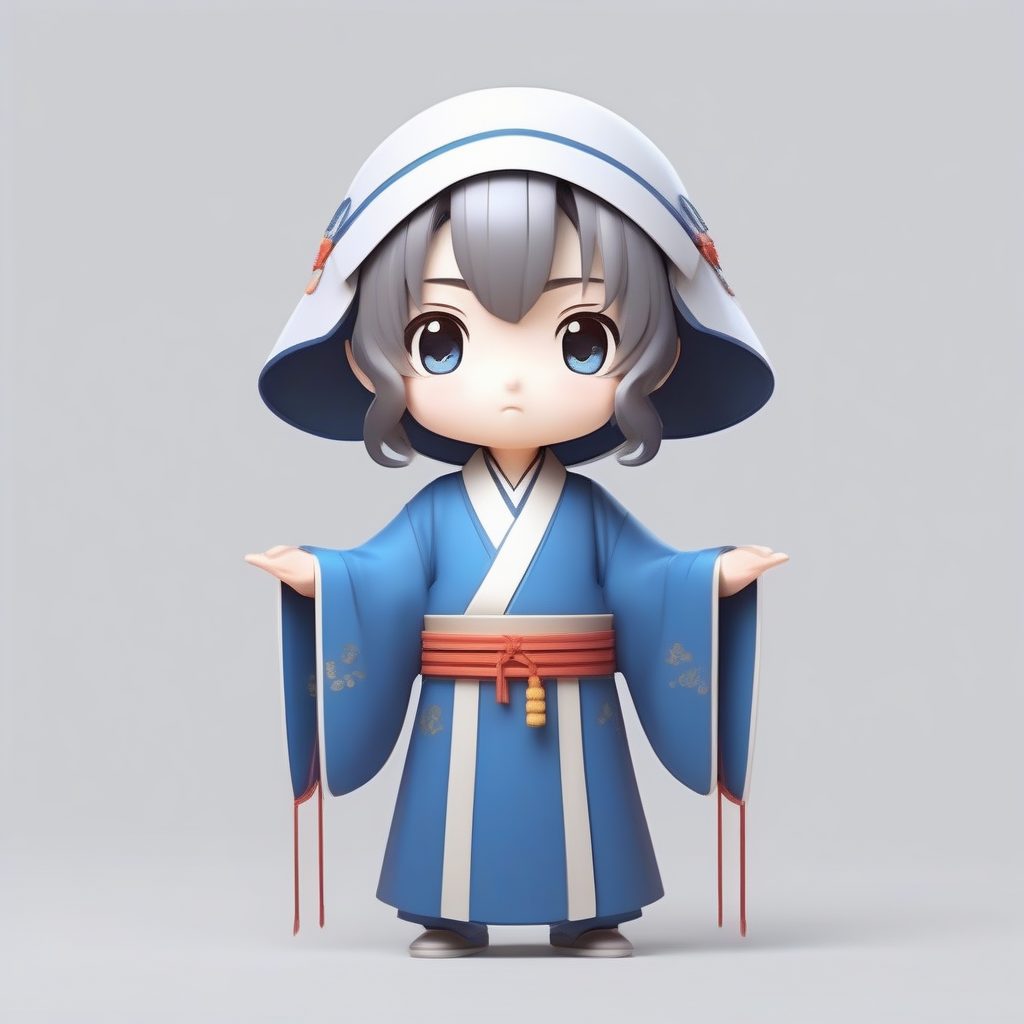 彬彬有礼的Q版小书生：传统拱手礼动作全身图