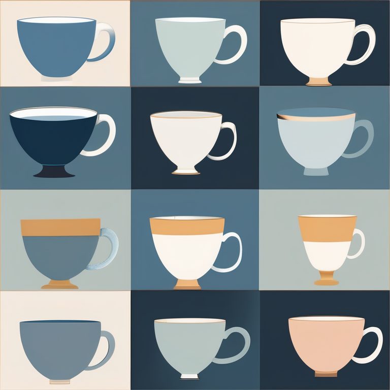 缤纷极简彩色莫兰迪风杯子水彩画