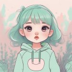 薄荷绿基调:Q版女孩戏剧性跺脚夸张动作AI提示词 3 bo he lyu ji diao q ban nyu hai xi ju xing duo jiao kua zhang dong zuo ai ti shi ci