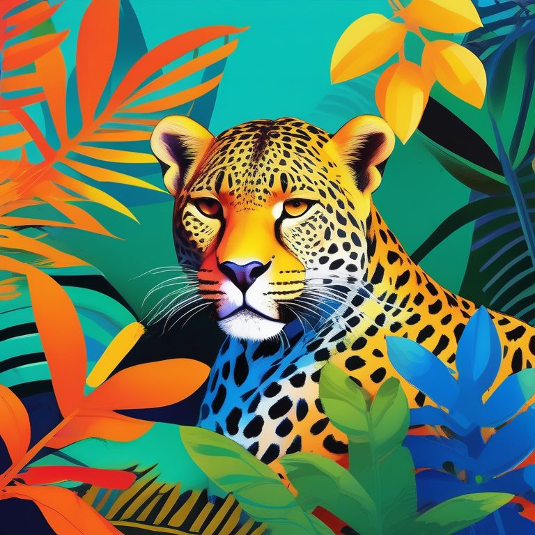 波普风格动物世界丛林景观