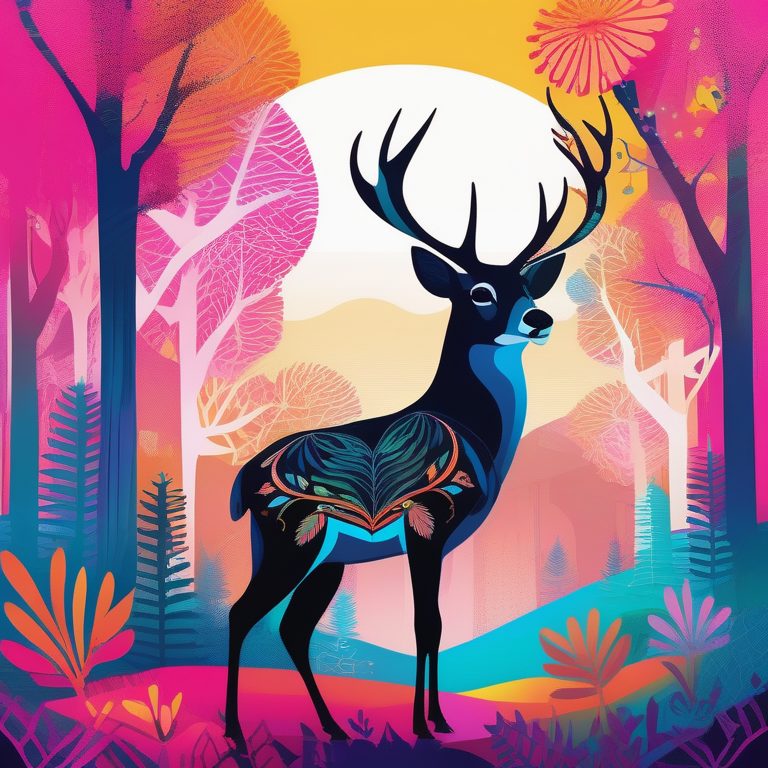 波普梦幻鹿与五彩森林