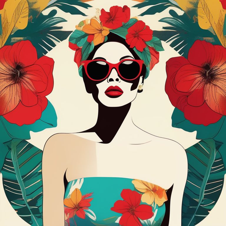 波普艺术风格时尚女肖像