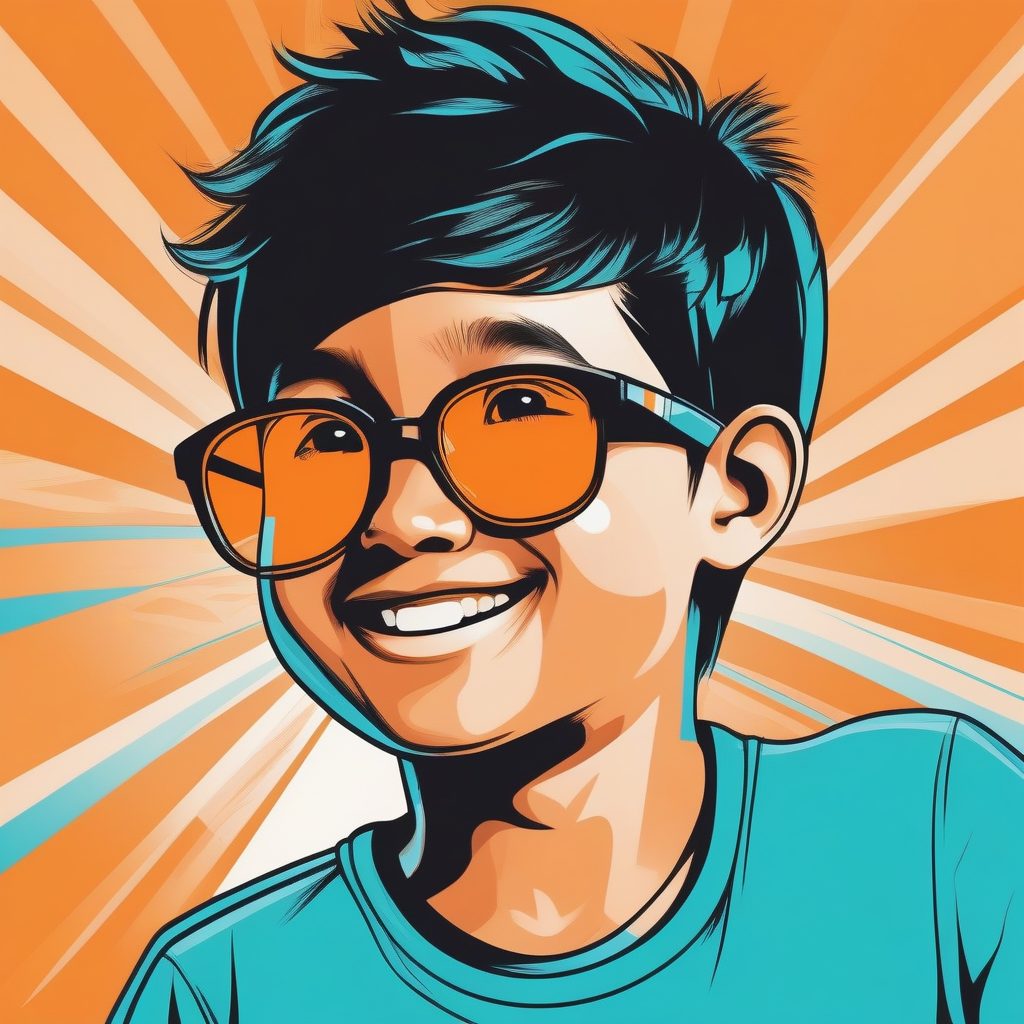 波普艺术风Q版男孩特写:几何抽象与扁平色彩设计 9 波普艺术风Q版男孩特写:几何抽象与扁平色彩设计