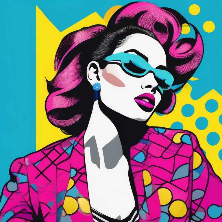 波普艺术时尚女孩肖像