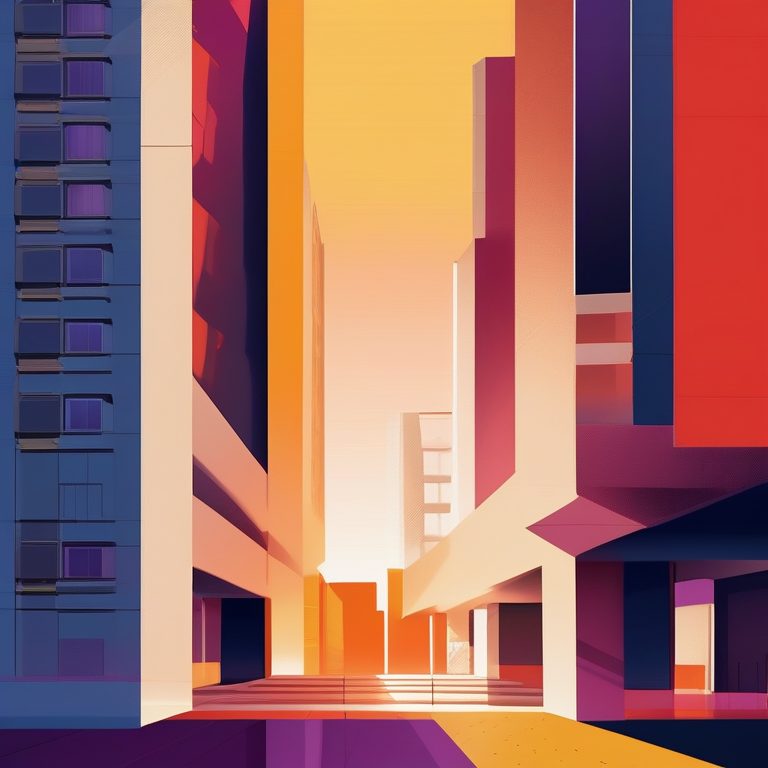 Brutalist Bauhaus风格的未来都市景观