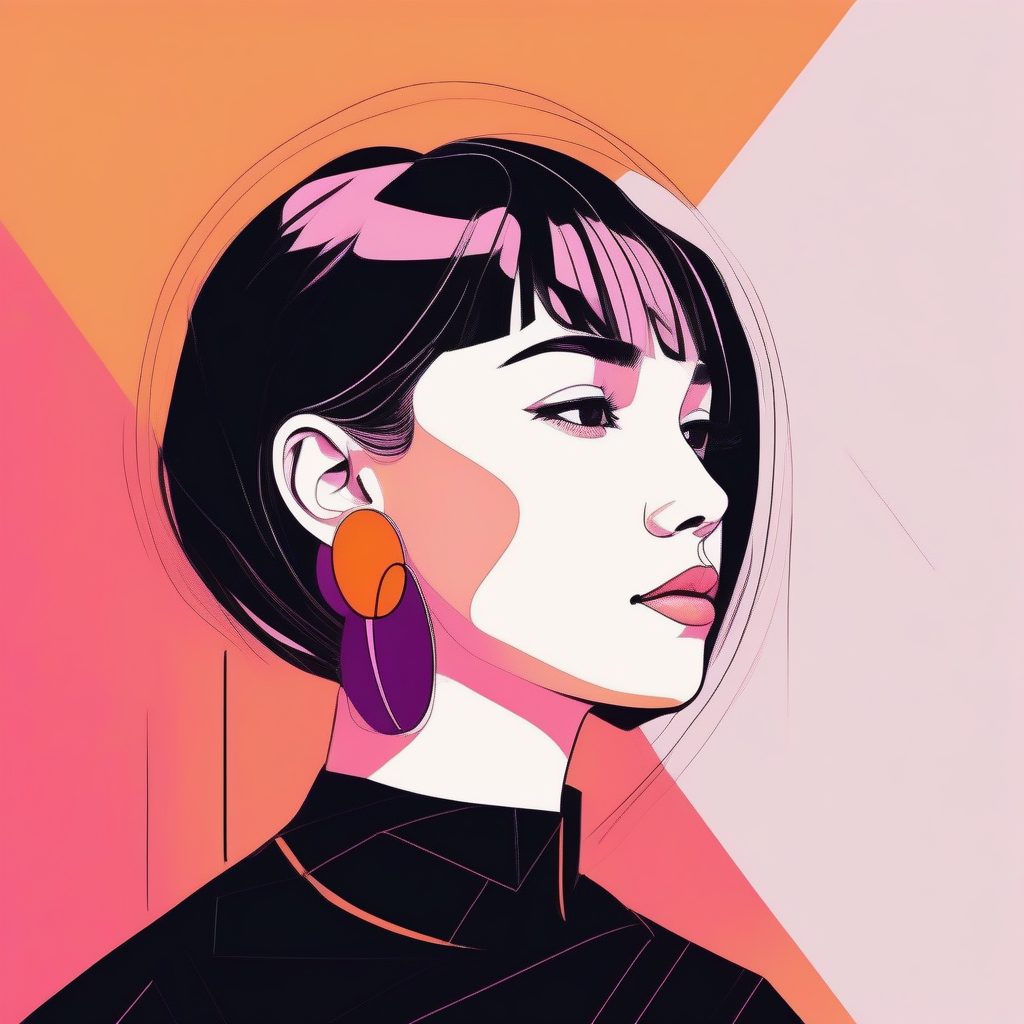 不对称美学：极简风格与抽象耳环潮流女孩